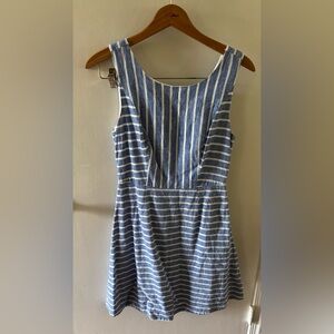 Vineyard Vines Cotton Linen Stripe Fit & Flare Dress, Size 2